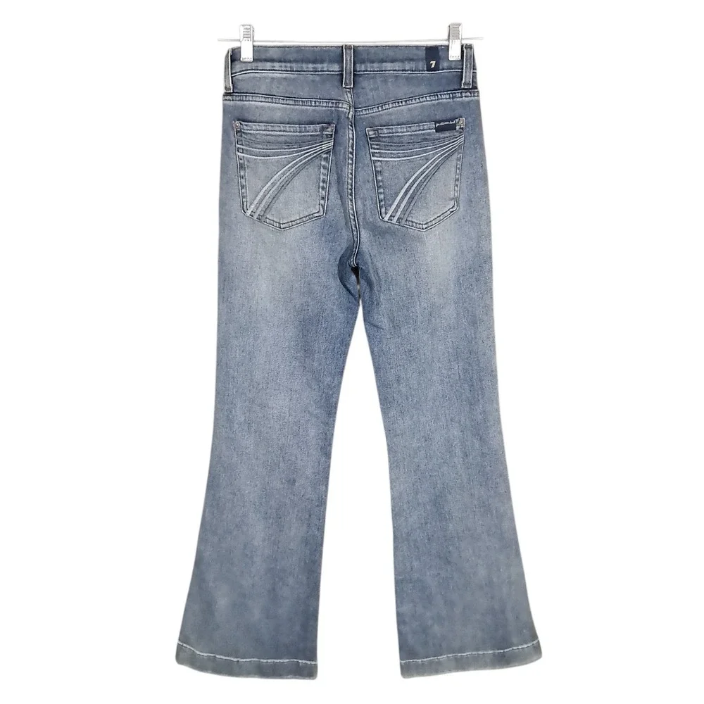 7 For All Mankind Dojo Tailorless Jeans 27 Embroidered Y2K Flared Santa Rosa - Picture 3 of 14